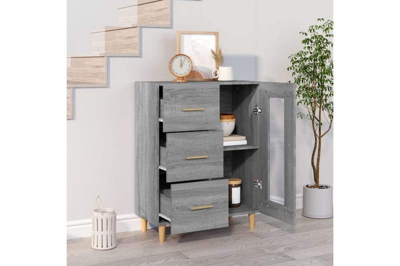 beBasic Byrå grå sonoma 69,5x34x90 cm konstruerat trä - Grey - Förvaring - Förvaringsmöbler - Byrå - Hallbyrå