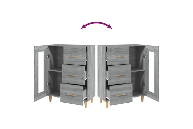 beBasic Byrå grå sonoma 69,5x34x90 cm konstruerat trä - Grey - Förvaring - Förvaringsmöbler - Byrå - Hallbyrå