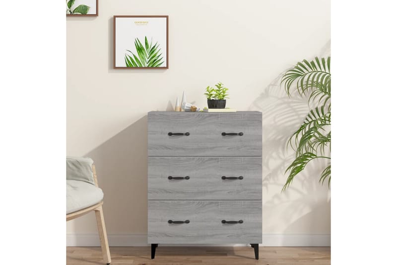 beBasic Byrå grå sonoma 69,5x34x90 cm konstruerat trä - Grey - Förvaring - Förvaringsmöbler - Byrå - Hallbyrå