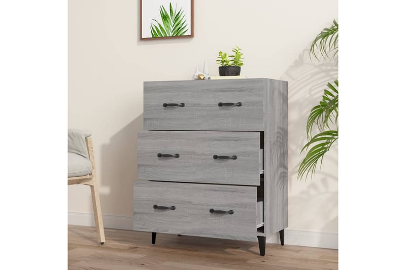 beBasic Byrå grå sonoma 69,5x34x90 cm konstruerat trä - Grey - Förvaring - Förvaringsmöbler - Byrå - Hallbyrå