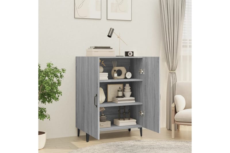 beBasic Byrå grå sonoma 70x34x90 cm konstruerat trä - Grey - Hallförvaring - Hallbyrå - Byrå