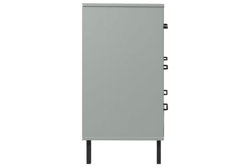 beBasic Byrå med 3 lådor OSLO grå 77x40x79,5 cm massivt trä - Grey - Förvaring - Förvaringsmöbler - Byrå - Hallbyrå