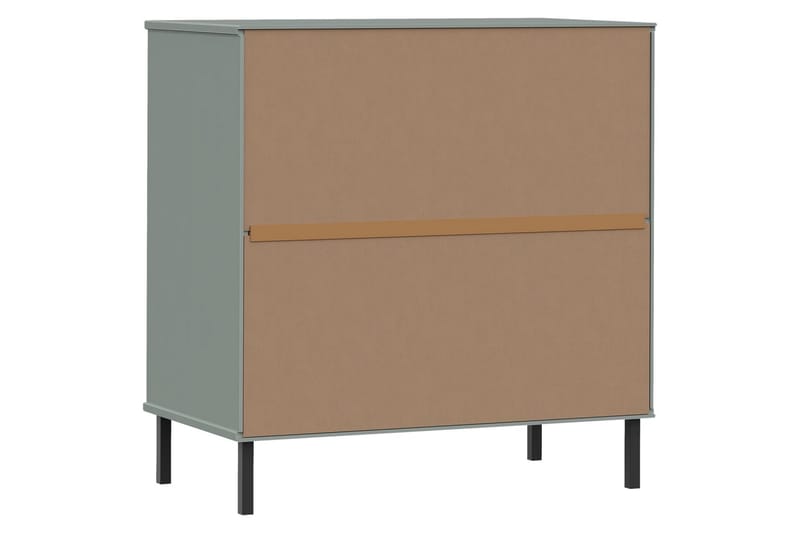 beBasic Byrå med 3 lådor OSLO grå 77x40x79,5 cm massivt trä - Grey - Förvaring - Förvaringsmöbler - Byrå - Hallbyrå