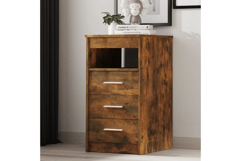 beBasic Byrå rökfärgad ek 40x50x76 cm konstruerat trä - Brown - Förvaring - Förvaringsmöbler - Byrå - Hallbyrå