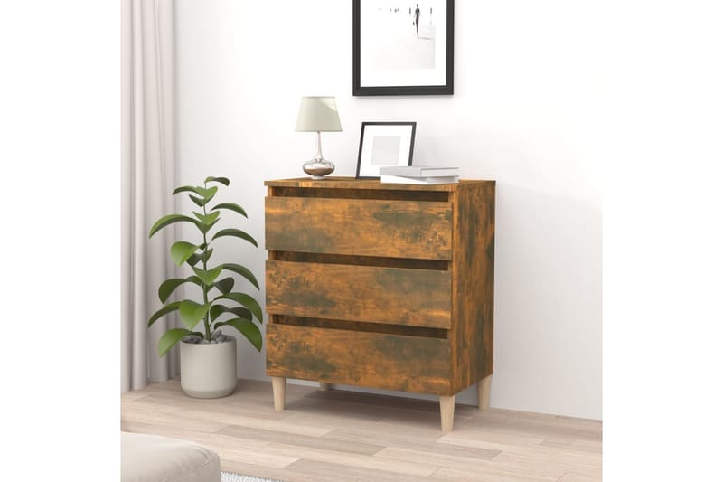 beBasic Byrå rökfärgad ek 60x35x69 cm konstruerat trä - Brown - Förvaring - Förvaringsmöbler - Byrå - Hallbyrå