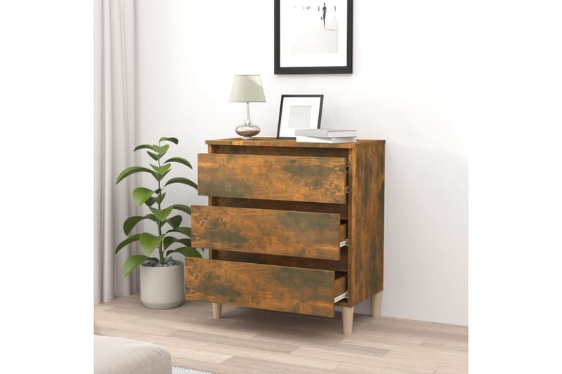 beBasic Byrå rökfärgad ek 60x35x69 cm konstruerat trä - Brown - Förvaring - Förvaringsmöbler - Byrå - Hallbyrå