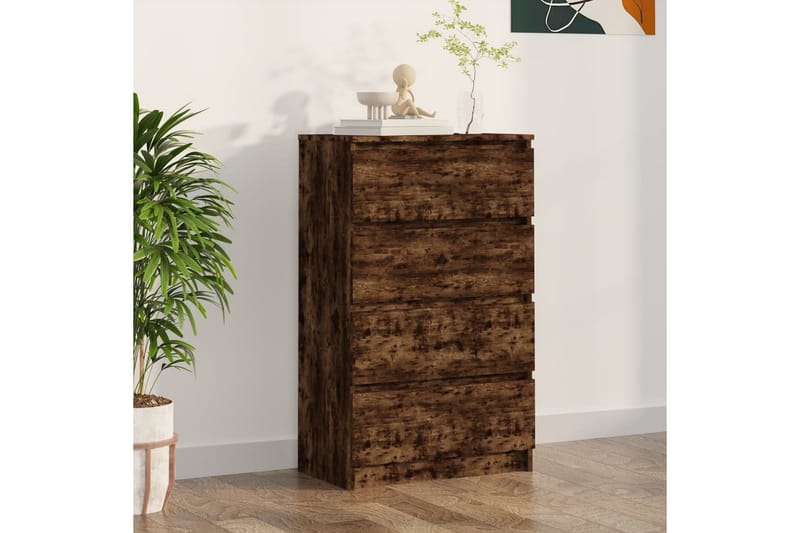 beBasic Byrå rökfärgad ek 60x35x98,5 cm konstruerat trä - Brown - Förvaring - Förvaringsmöbler - Byrå - Hallbyrå