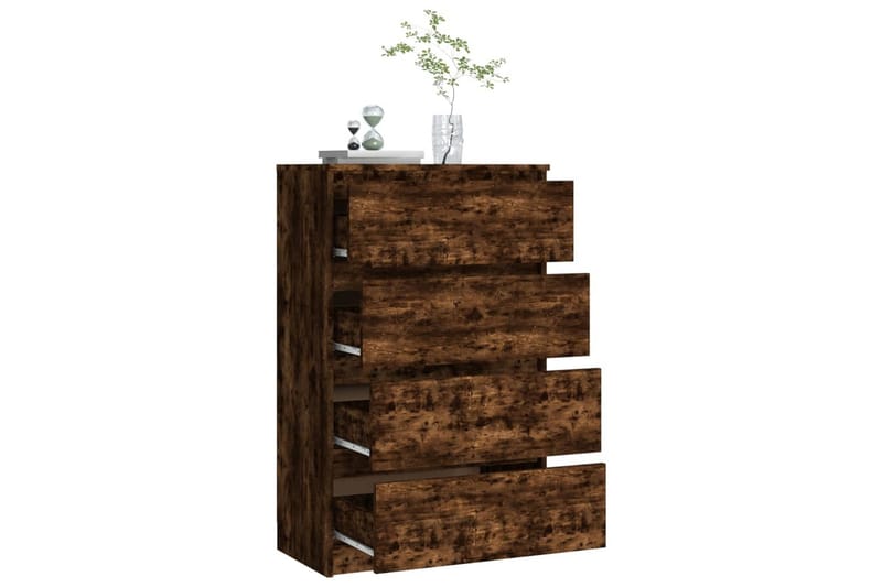 beBasic Byrå rökfärgad ek 60x35x98,5 cm konstruerat trä - Brown - Förvaring - Förvaringsmöbler - Byrå - Hallbyrå
