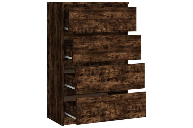 beBasic Byrå rökfärgad ek 60x35x98,5 cm konstruerat trä - Brown - Förvaring - Förvaringsmöbler - Byrå - Hallbyrå
