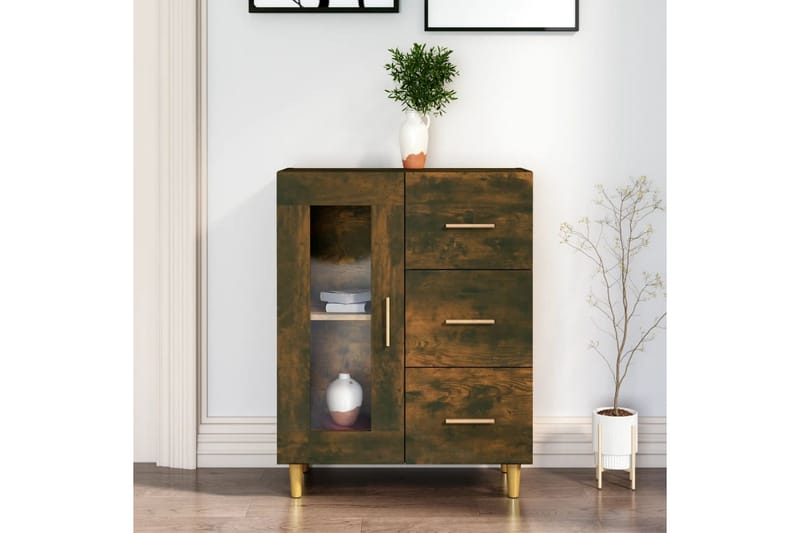 beBasic Byrå rökfärgad ek 69,5x34x90 cm konstruerat trä - Brown - Förvaring - Förvaringsmöbler - Byrå - Hallbyrå
