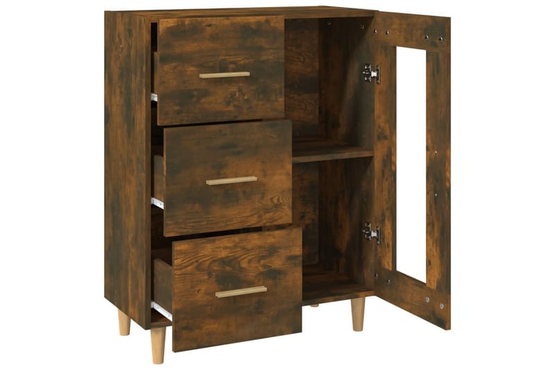 beBasic Byrå rökfärgad ek 69,5x34x90 cm konstruerat trä - Brown - Förvaring - Förvaringsmöbler - Byrå - Hallbyrå