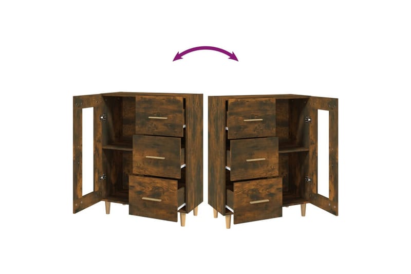 beBasic Byrå rökfärgad ek 69,5x34x90 cm konstruerat trä - Brown - Förvaring - Förvaringsmöbler - Byrå - Hallbyrå