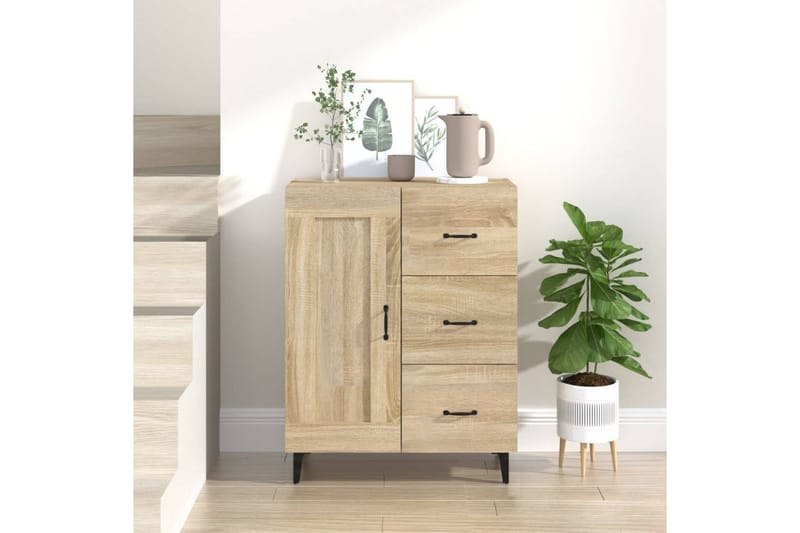 beBasic Byrå sonoma-ek 69,5x34x90 cm konstruerat trä - Brown - Förvaring - Förvaringsmöbler - Byrå - Hallbyrå