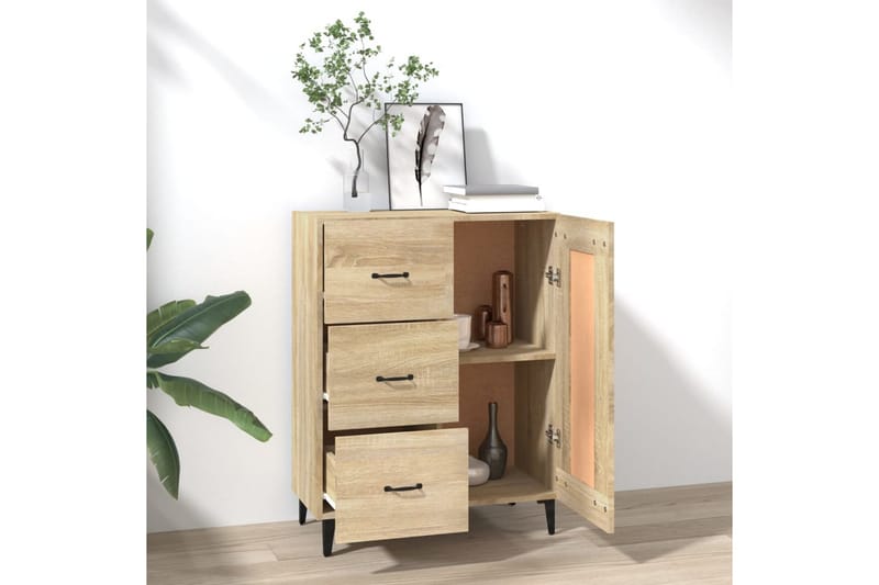 beBasic Byrå sonoma-ek 69,5x34x90 cm konstruerat trä - Brown - Förvaring - Förvaringsmöbler - Byrå - Hallbyrå