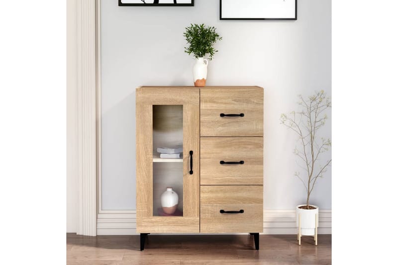 beBasic Byrå sonoma-ek 69,5x34x90 cm konstruerat trä - Brown - Förvaring - Förvaringsmöbler - Byrå - Hallbyrå