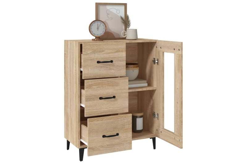 beBasic Byrå sonoma-ek 69,5x34x90 cm konstruerat trä - Brown - Förvaring - Förvaringsmöbler - Byrå - Hallbyrå