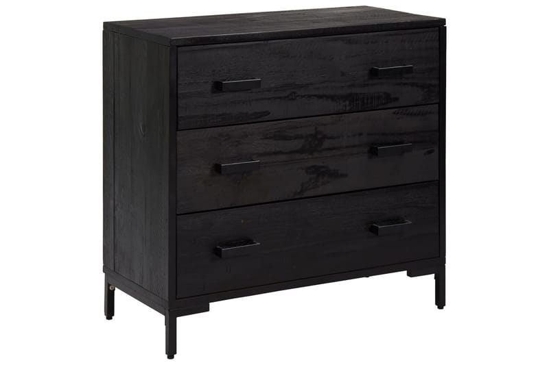beBasic Byrå svart 75x35x70 cm massivt återvunnet furu - Black - Förvaring - Förvaringsmöbler - Byrå - Hallbyrå