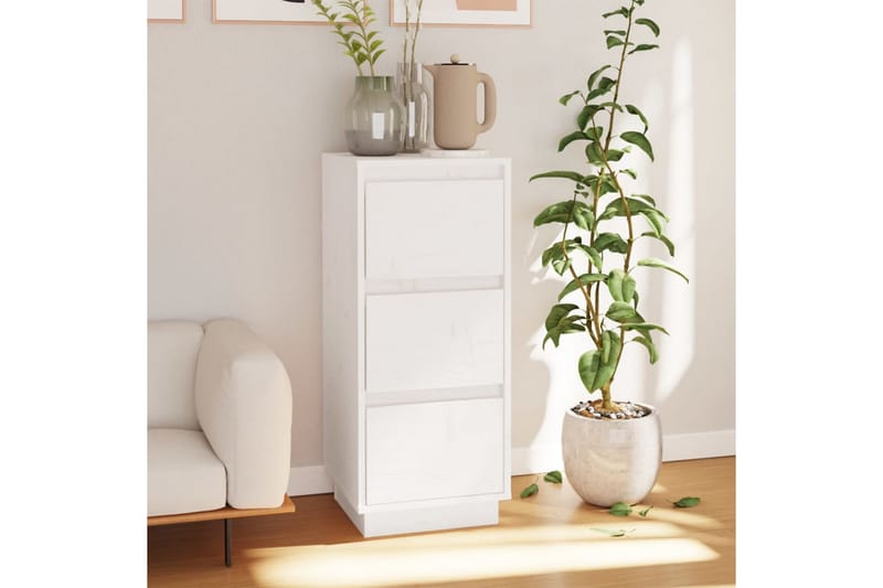 beBasic Byrå vit 32x34x75 cm massiv furu - White - Hallförvaring - Hallbyrå - Byrå