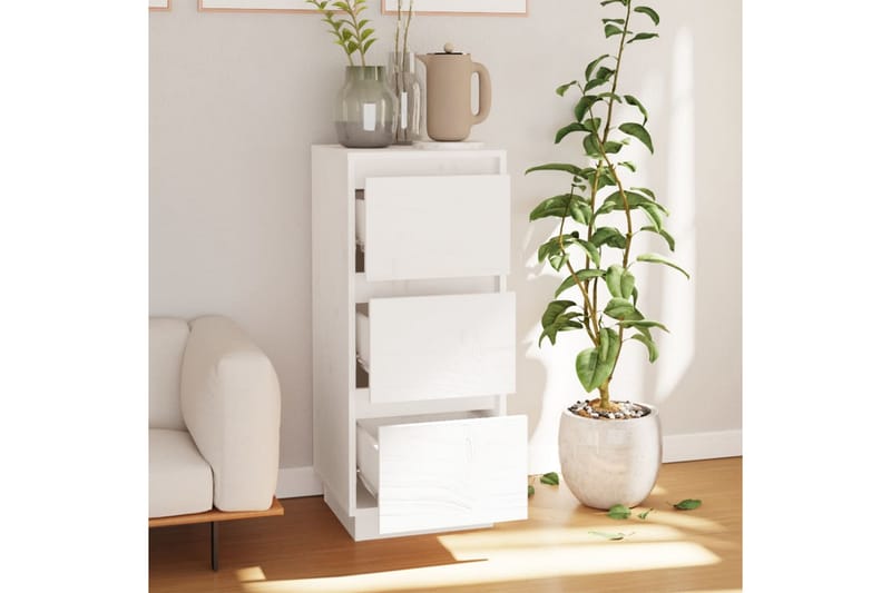 beBasic Byrå vit 32x34x75 cm massiv furu - White - Förvaring - Förvaringsmöbler - Byrå - Hallbyrå