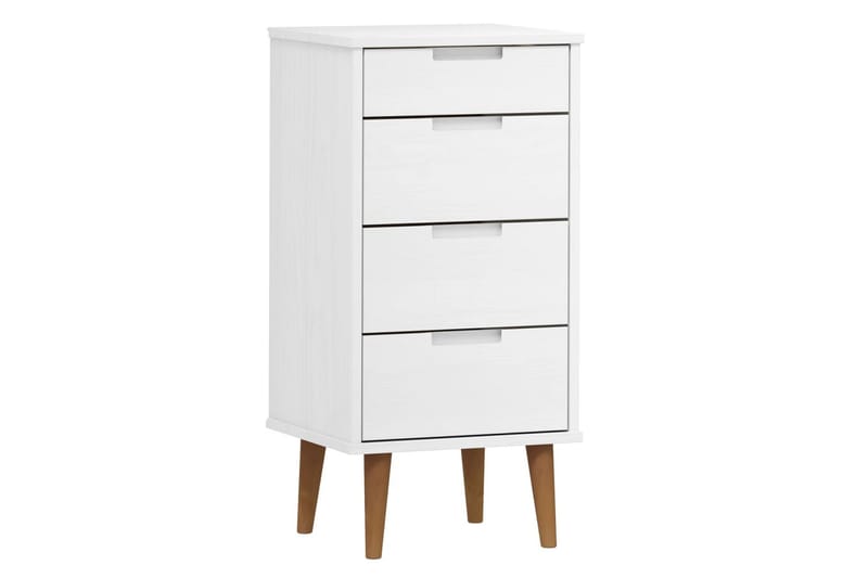 beBasic Byrå vit 40x35x82 cm massivt furuträ - White - Hallförvaring - Hallbyrå - Byrå