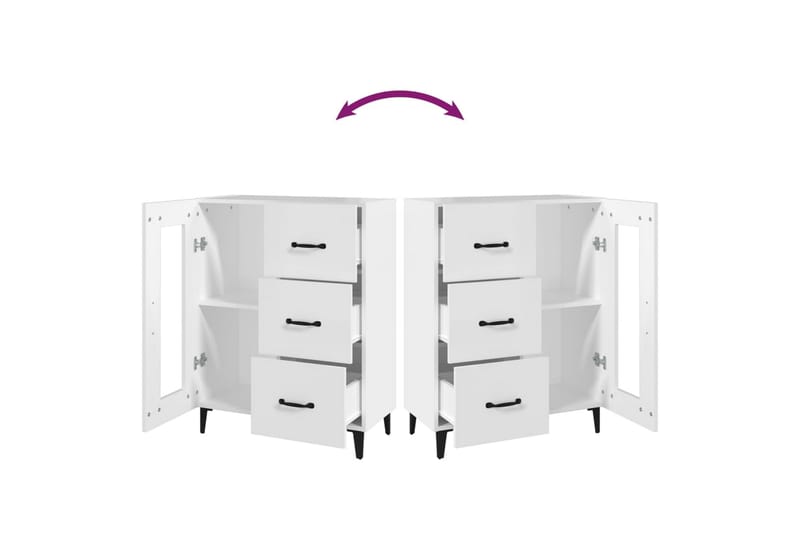 beBasic Byrå vit 69,5x34x90 cm konstruerat trä - White - Förvaring - Förvaringsmöbler - Byrå - Hallbyrå
