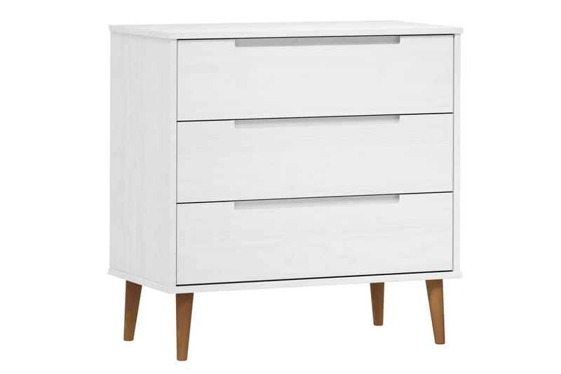 beBasic Byrå vit 80x40x80 cm massivt furuträ - White - Hallförvaring - Hallbyrå - Byrå