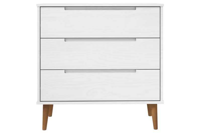 beBasic Byrå vit 80x40x80 cm massivt furuträ - White - Hallförvaring - Hallbyrå - Byrå