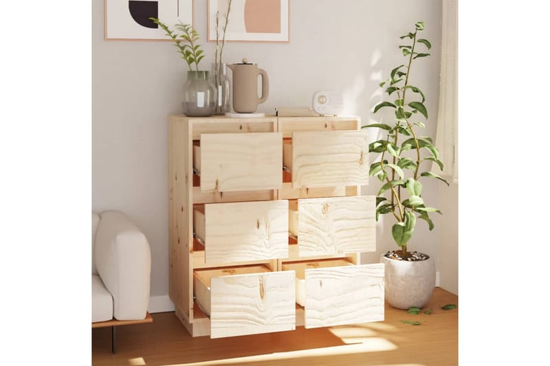 beBasic Byråer 2 st 32x34x75 cm massiv furu - Brown - Förvaring - Förvaringsmöbler - Byrå - Hallbyrå