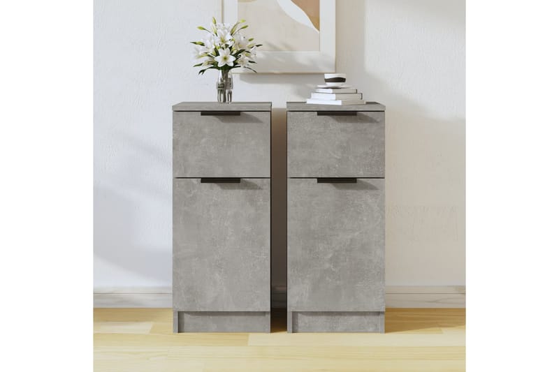 beBasic Byråer 2 st betonggrå 30x30x70 cm konstruerat trä - Grey - Förvaring - Förvaringsmöbler - Byrå - Hallbyrå