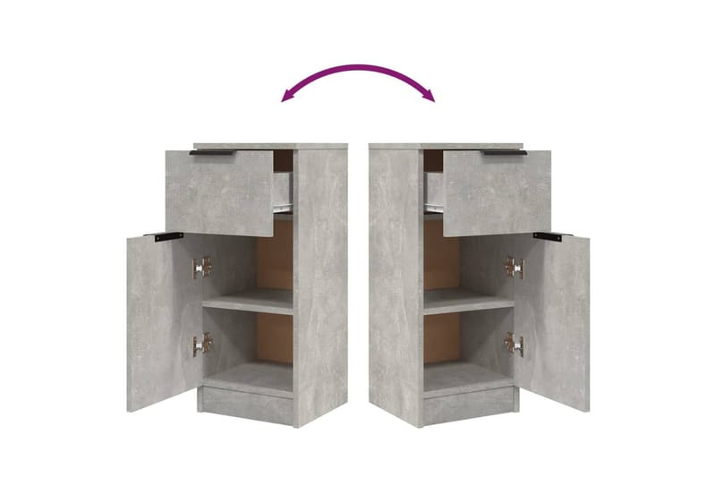 beBasic Byråer 2 st betonggrå 30x30x70 cm konstruerat trä - Grey - Förvaring - Förvaringsmöbler - Byrå - Hallbyrå