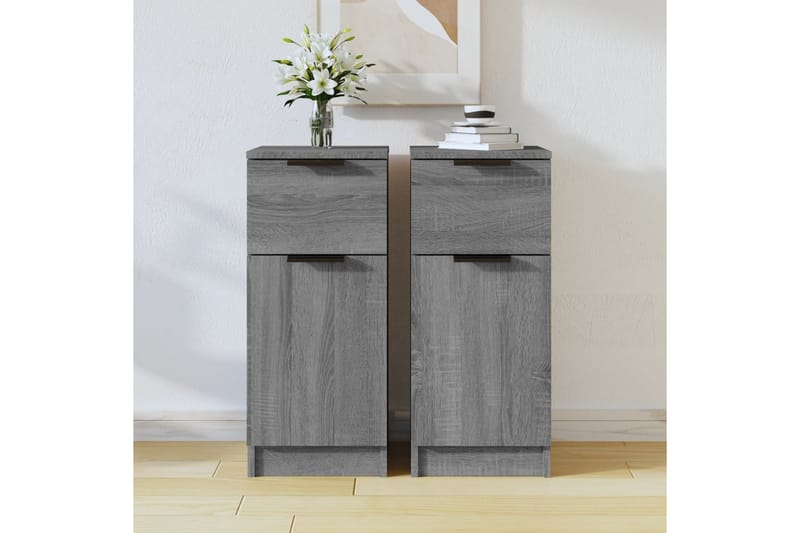 beBasic Byråer 2 st grå sonoma 30x30x70 cm konstruerat trä - Grey - Förvaring - Förvaringsmöbler - Byrå - Hallbyrå