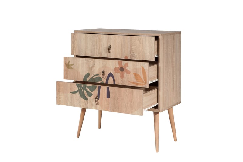 Bertoaria Byrå 80x89 cm Brun - Hanah Home - Förvaring - Förvaringsmöbler - Byrå - Hallbyrå