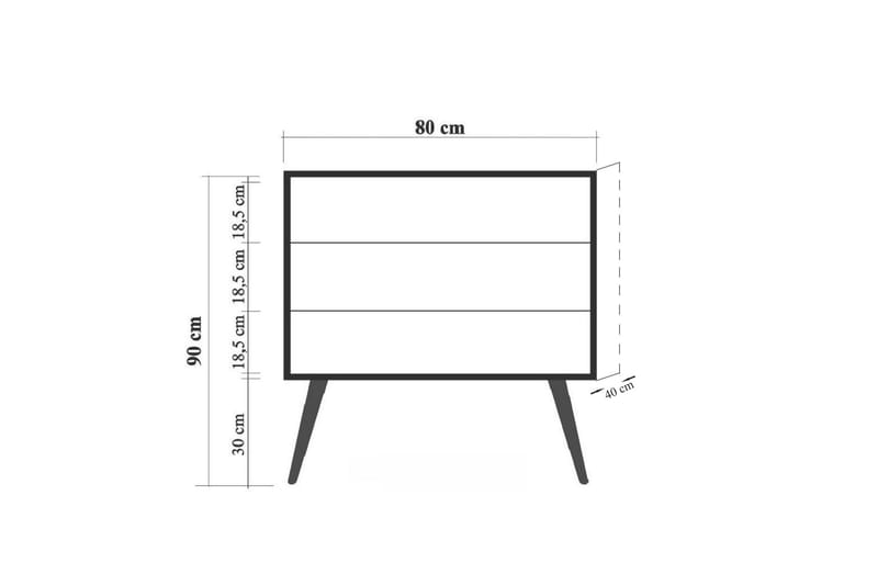 Bertoaria Byrå 80x89 cm Brun - Hanah Home - Hallförvaring - Hallbyrå - Byrå