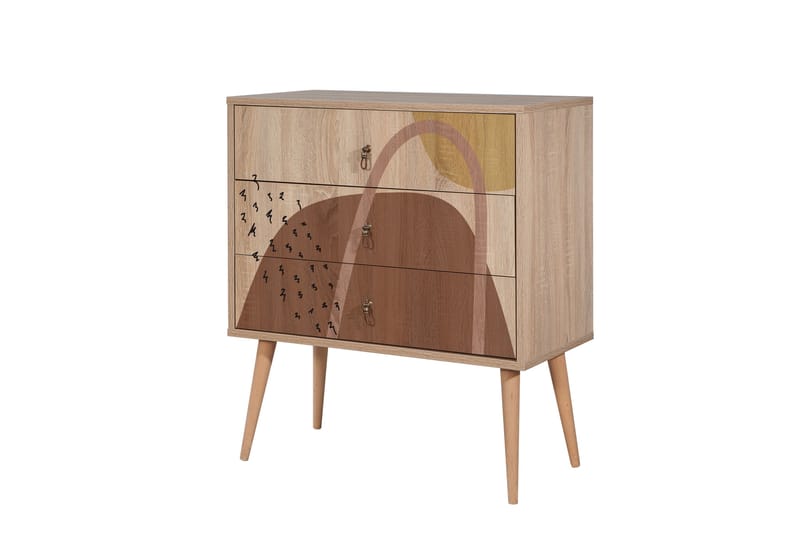 Bertoaria Byrå 80x89 cm Brun - Hanah Home - Förvaring - Förvaringsmöbler - Byrå - Hallbyrå