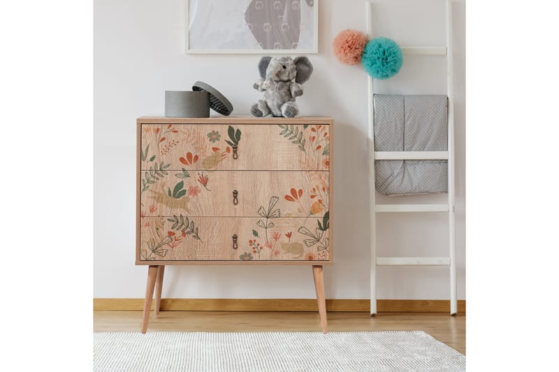 Bertoaria Byrå 80x89 cm Brun - Hanah Home - Förvaring - Förvaringsmöbler - Byrå - Hallbyrå