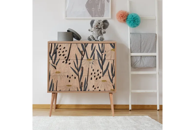 Bertoaria Byrå 80x89 cm Brun - Hanah Home - Förvaring - Förvaringsmöbler - Byrå - Hallbyrå