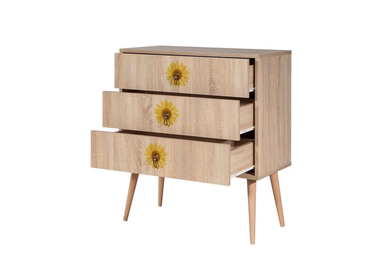 Bertoaria Byrå 80x89 cm Brun - Hanah Home - Förvaring - Förvaringsmöbler - Byrå - Hallbyrå