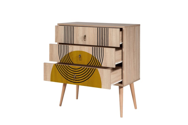 Bertoaria Byrå 80x89 cm Brun - Hanah Home - Förvaring - Förvaringsmöbler - Byrå - Hallbyrå