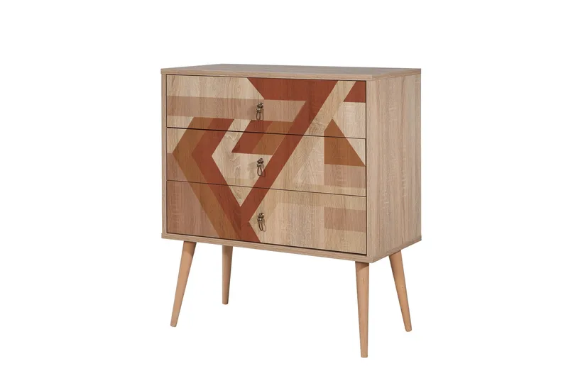 Bertoaria Byrå 80x89 cm Brun - Hanah Home - Förvaring - Förvaringsmöbler - Byrå - Hallbyrå