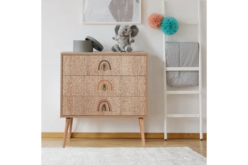 Bertoaria Byrå 80x89 cm Brun - Hanah Home - Förvaring - Förvaringsmöbler - Byrå - Hallbyrå