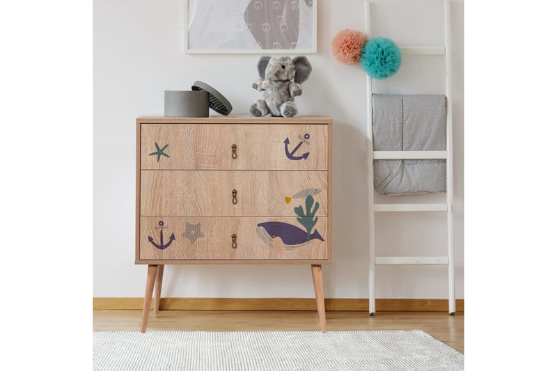 Bertoaria Byrå 80x89 cm Brun - Hanah Home - Förvaring - Förvaringsmöbler - Byrå - Hallbyrå