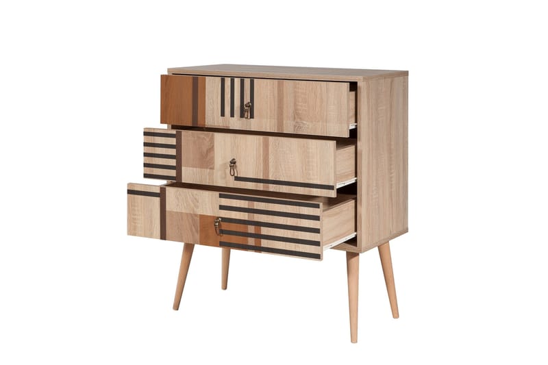 Bertoaria Byrå 80x89 cm Brun - Hanah Home - Förvaring - Förvaringsmöbler - Byrå - Hallbyrå