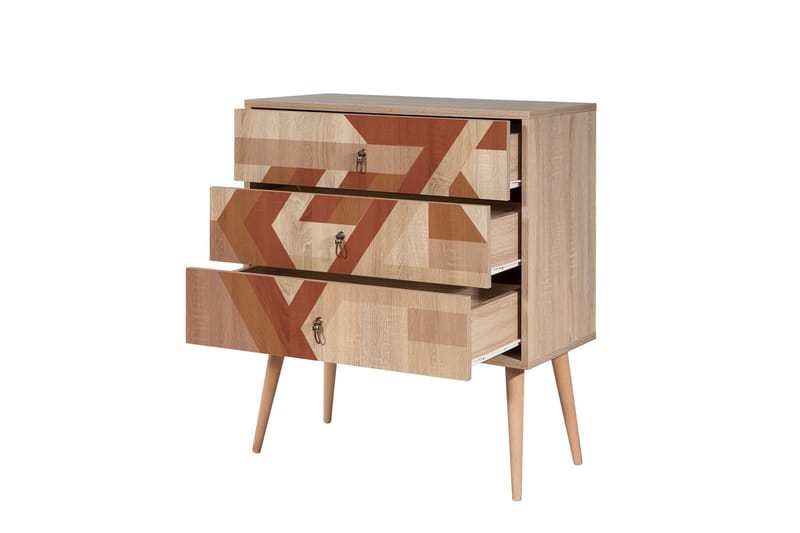 Bertoaria Byrå 80x89 cm Brun - Hanah Home - Förvaring - Förvaringsmöbler - Byrå - Hallbyrå