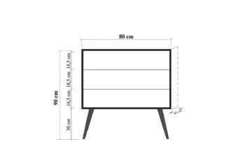 Bertoaria Byrå 80x89 cm Brun - Hanah Home - Förvaring - Förvaringsmöbler - Byrå - Hallbyrå
