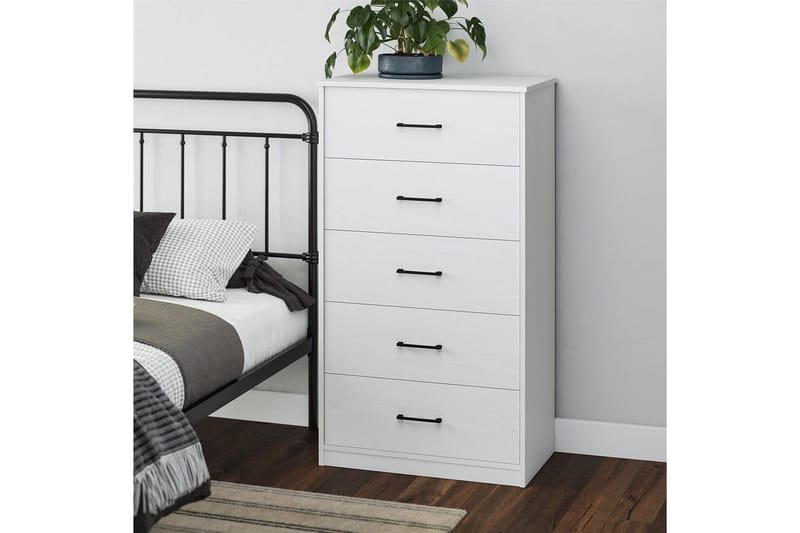 Byrå BrEZ 71x40x126 cm, Vit - 71x40x126 cm, Vit - Förvaring - Förvaringsmöbler - Byrå