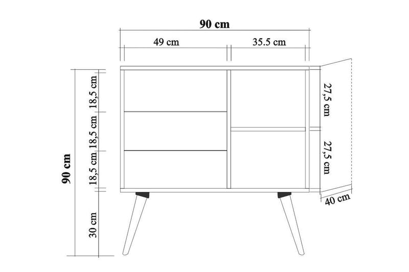 Brokind Byrå 90 cm - Brun - Hallförvaring - Hallbyrå - Byrå