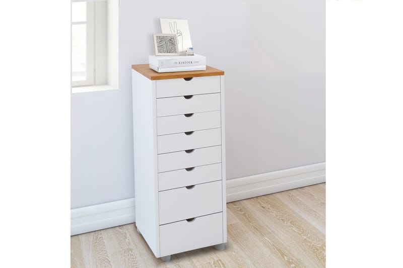 Brottkar Byrå 39x34 cm 8 Lådor - Vit - Förvaring - Förvaringsmöbler - Byrå - Hallbyrå