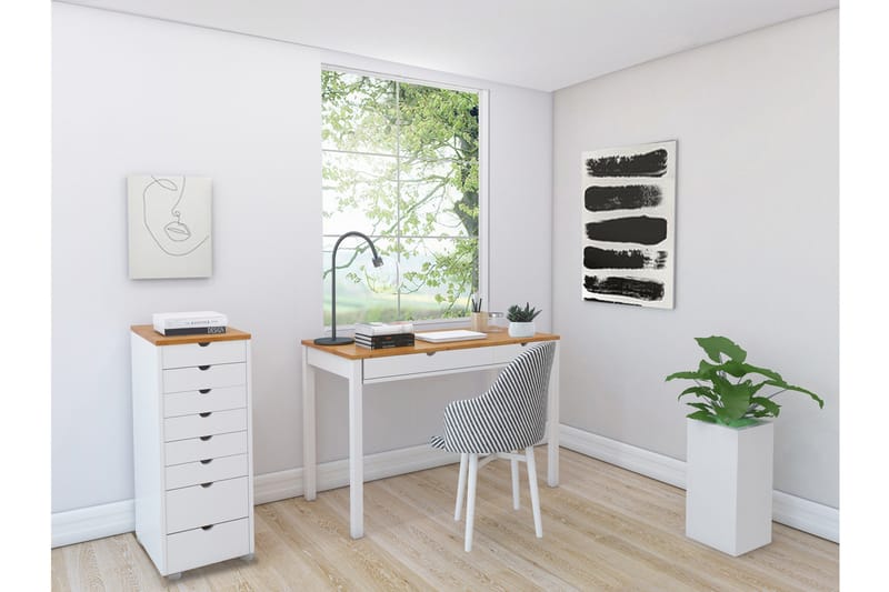 Brottkar Byrå 39x34 cm 8 Lådor - Vit - Förvaring - Förvaringsmöbler - Byrå - Hallbyrå