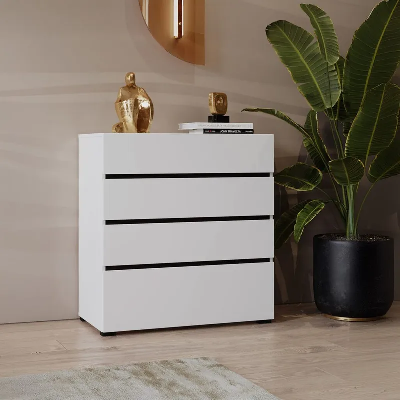 Byrå Cross S med 4 lådor - Vit - Förvaring - Förvaringsmöbler - Byrå - Hallbyrå