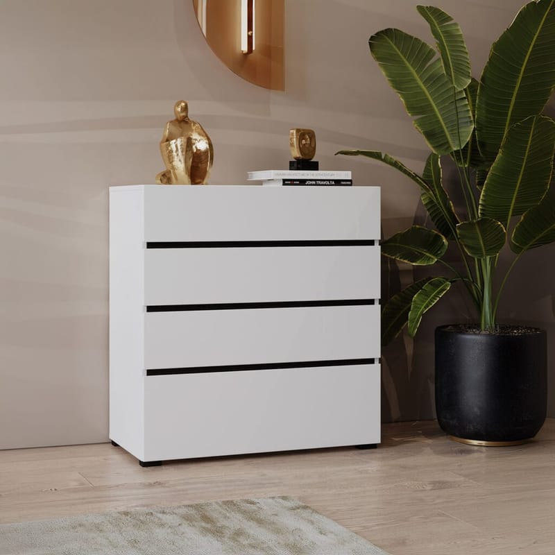 Byrå Cross S med 4 lådor - Vit - Förvaring - Förvaringsmöbler - Byrå - Hallbyrå